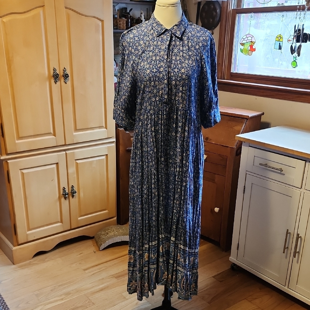 Natural Life Blue Rebecca Dress Xl